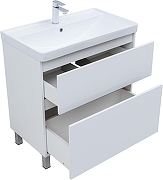 Тумба с раковиной Aquanet Вега 80 345377 цвет Белый глянец-3