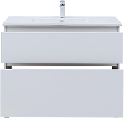 Тумба с раковиной Aquanet Вега 100 345379 цвет Белый глянец-5