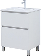 Тумба с раковиной Aquanet Вега 60 345380 цвет Белый глянец-3