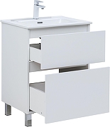 Тумба с раковиной Aquanet Вега 60 345380 цвет Белый глянец-5