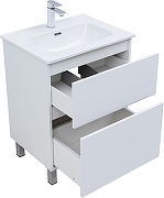 Тумба с раковиной Aquanet Вега 60 345380 цвет Белый глянец-6