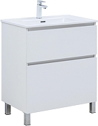 Тумба с раковиной Aquanet Вега 70 345381 цвет Белый глянец