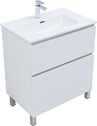 Тумба с раковиной Aquanet Вега 70 345381 цвет Белый глянец-1