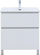 Тумба с раковиной Aquanet Вега 70 345381 цвет Белый глянец-2