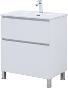 Тумба с раковиной Aquanet Вега 70 345381 цвет Белый глянец-3