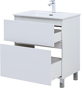 Тумба с раковиной Aquanet Вега 70 345381 цвет Белый глянец-4