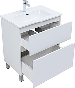 Тумба с раковиной Aquanet Вега 70 345381 цвет Белый глянец-7