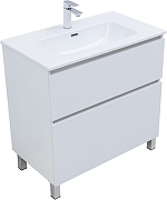 Тумба с раковиной Aquanet Вега 80 345382 цвет Белый глянец-1