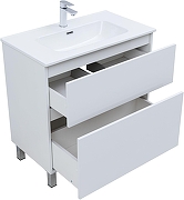 Тумба с раковиной Aquanet Вега 80 345382 цвет Белый глянец-7