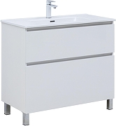 Тумба с раковиной Aquanet Вега 90 345383 цвет Белый глянец