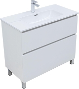 Тумба с раковиной Aquanet Вега 90 345383 цвет Белый глянец-1
