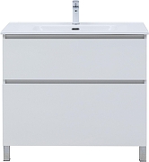 Тумба с раковиной Aquanet Вега 90 345383 цвет Белый глянец-2