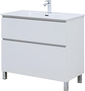 Тумба с раковиной Aquanet Вега 90 345383 цвет Белый глянец-3