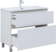 Тумба с раковиной Aquanet Вега 90 345383 цвет Белый глянец-6