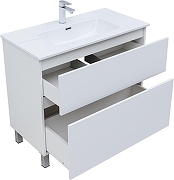 Тумба с раковиной Aquanet Вега 90 345383 цвет Белый глянец-7