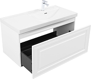 Тумба под раковину Aquanet Агата 100 345483 подвесная цвет Белый сатин-4