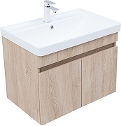 Тумба с раковиной Aquanet Оптима 70 345357 подвесная цвет Дуб светлый