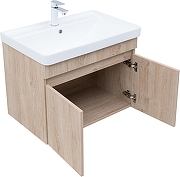 Тумба с раковиной Aquanet Оптима 70 345357 подвесная цвет Дуб светлый-1
