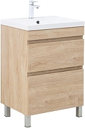 Тумба с раковиной Aquanet Нота New 60 345798 цвет Дуб светлый