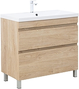 Тумба с раковиной Aquanet Нота New 90 345804 цвет Дуб светлый