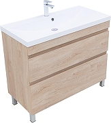 Тумба с раковиной Aquanet Нота New 100 345807 цвет Дуб светлый