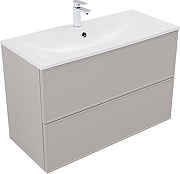 Тумба с раковиной Aquanet Арт 100 345814 подвесная цвет Бежевый-1