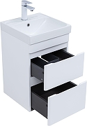 Тумба под раковину Aquanet Слим 40 346045 подвесная цвет Белый сатин-2