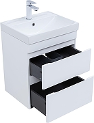 Тумба под раковину Aquanet Слим 50 346046 подвесная цвет Белый сатин-2