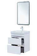 Тумба под раковину Aquanet Слим 50 346046 подвесная цвет Белый сатин-14