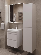 Тумба под раковину Aquanet Слим 50 346046 подвесная цвет Белый сатин-21