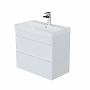 Тумба под раковину Aquanet Слим 70 346048 подвесная цвет Белый сатин-5