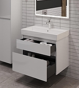 Тумба под раковину Aquanet Nova Lite 2.0 60 346308 подвесная цвет Белый глянец-9