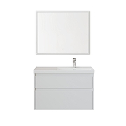Тумба под раковину Aquanet Nova Lite 2.0 90 R 346310 подвесная цвет Белый глянец-2