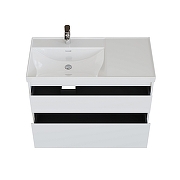 Тумба под раковину Aquanet Nova Lite 2.0 90 L 346311 подвесная цвет Белый глянец-1