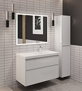 Тумба под раковину Aquanet Nova Lite 2.0 100 R 346312 подвесная цвет Белый глянец-5