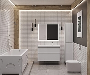 Тумба под раковину Aquanet Nova Lite 2.0 100 R 346312 подвесная цвет Белый глянец-9