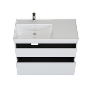 Тумба под раковину Aquanet Nova Lite 2.0 100 L 346313 подвесная цвет Белый глянец-1