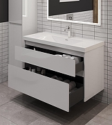 Тумба под раковину Aquanet Nova Lite 2.0 110 346314 подвесная цвет Белый глянец-9