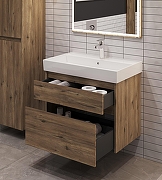 Тумба под раковину Aquanet Nova Lite 2.0 75 346316 подвесная цвет Дуб рустикальный-9