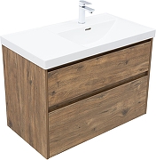 Тумба под раковину Aquanet Nova Lite 2.0 90 R 346317 подвесная цвет Дуб рустикальный-1