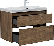Тумба под раковину Aquanet Nova Lite 2.0 90 R 346317 подвесная цвет Дуб рустикальный-4