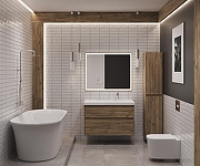 Тумба под раковину Aquanet Nova Lite 2.0 90 R 346317 подвесная цвет Дуб рустикальный-14