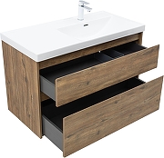 Тумба под раковину Aquanet Nova Lite 2.0 100 R 346319 подвесная цвет Дуб рустикальный-3