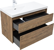 Тумба под раковину Aquanet Nova Lite 2.0 100 L 346320 подвесная цвет Дуб рустикальный-3