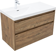 Тумба под раковину Aquanet Nova Lite 2.0 100 L 346320 подвесная цвет Дуб рустикальный