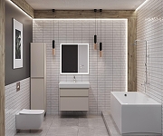 Тумба под раковину Aquanet Nova Lite 2.0 75 346323 подвесная цвет Бежевый-15