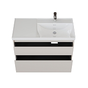 Тумба под раковину Aquanet Nova Lite 2.0 100 R 346326 подвесная цвет Бежевый-1