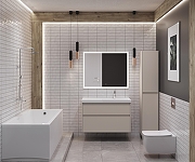 Тумба под раковину Aquanet Nova Lite 2.0 100 R 346326 подвесная цвет Бежевый-9