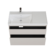 Тумба под раковину Aquanet Nova Lite 2.0 100 L 346327 подвесная цвет Бежевый-1