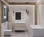 Тумба под раковину Aquanet Nova Lite 2.0 100 L 346327 подвесная цвет Бежевый-9